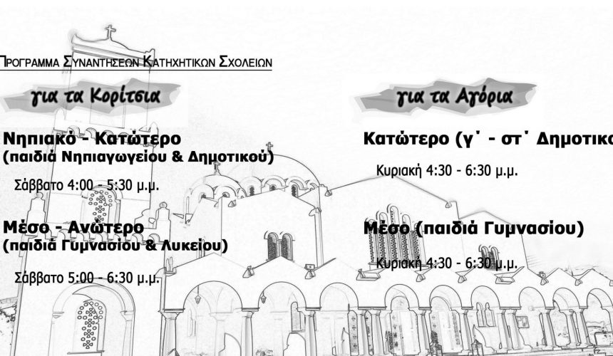Ξεκίνησαν τα Κατηχητικά – Το μήνυμα του Μητροπολίτη μας