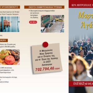 Μαρτυρία Αγάπης: Το Κοινωνικό έργο της Μητροπόλεώς μας σε αριθμούς Μαρτυρία Αγάπης: Το Κοινωνικό έργο της Μητροπόλεώς μας σε αριθμούς